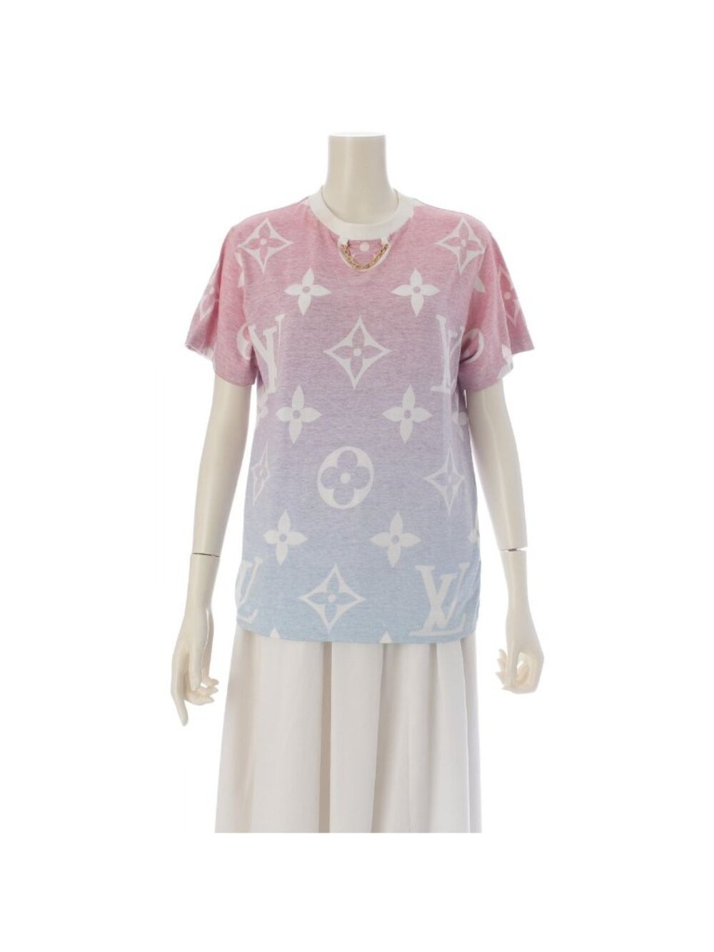 Louis Vuitton Sunrise Monogram Gradient Cotton Nylon Chain Short Sleeve T-Shirt